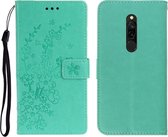 Let op type!! Voor Redmi 8 Plum Blossom Patroon Links en Rechts Flip Lederen Case met Bracket & Card Slot & Wallet & Lanyard(Groen)