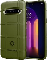 Voor LG V60 ThinQ Full Coverage Shockproof TPU Case (Army Green)