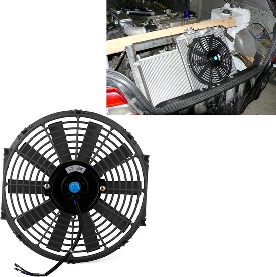 V 80W 12 pouces Ventilateur de refroidissement de voiture Ventilateur de  réservoir... | bol.com
