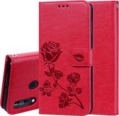 Rose reliÃ«f horizontaal Flip PU lederen tas voor Galaxy A60, met houder & kaartsleuven & portemonnee (rood)