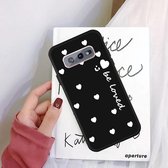 Voor Galaxy S10 Smiling Love Heart Pattern Frosted TPU beschermhoes (zwart)