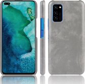 Voor Huawei Honor V30 Shockproof Litchi Texture PC + PU Case (grijs)