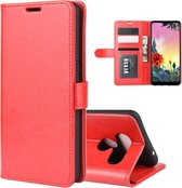 Voor LG K50S R64 textuur enkele horizontale flip beschermhoes met houder & kaartsleuven & portemonnee & fotolijst (rood)