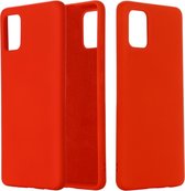 Voor Galaxy A71 effen kleur vloeibare siliconen schokbestendige volledige dekking beschermhoes (rood)