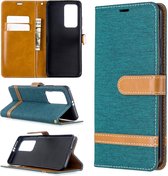 Voor Huawei P40 Pro Kleuraanpassing Denim Texture Horizontaal Flip Leren Case met Houder & Kaartsleuven & Portemonnee & Lanyard (Groen)