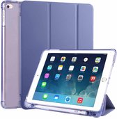 Voor iPad Air / Air 2 / 9.7 (2017) & (2018) 3-voudig horizontaal flip PU-leer + schokbestendige TPU-hoes met houder en penhouder (lavendel paars)