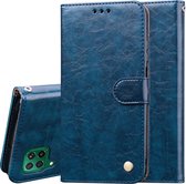 Voor Huawei P40 Lite Business Style Oil Wax Texture Horizontal Flip Leather Case, met houder & kaartsleuven & portemonnee (blauw)