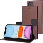 Voor iPhone 11 MERCURY GOOSPERY FANCY DIARY horizontale flip lederen tas met houder & kaartsleuven & portemonnee (bruin)