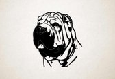 Wanddecoratie - Hond - Shar-Pei 4 - L - 85x75cm - Zwart - muurdecoratie - Line Art