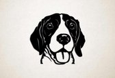 Wanddecoratie - Hond - Beagle 4 - M - 60x64cm - Zwart - muurdecoratie - Line Art