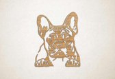 Wanddecoratie - Hond - Franse Bulldog 3 - M - 73x60cm - Eiken - muurdecoratie - Line Art