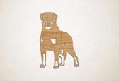 Wanddecoratie - Hond - Rottweiler 11 - XS - 29x20cm - Eiken - muurdecoratie - Line Art