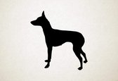 Silhouette hond - English Toy Terrier (black _ Tan) - Engelse Toy Terrier - S - 47x45cm - Zwart - wanddecoratie