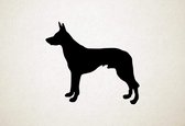 Silhouette hond - KoolieKoolie - XS - 25x28cm - Zwart - wanddecoratie