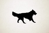 Silhouette hond - English Shepherd - Engelse herder - L - 63x109cm - Zwart - wanddecoratie