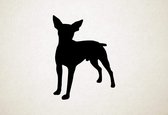 Silhouette hond - Decker Rat Terrier - L - 102x75cm - Zwart - wanddecoratie
