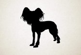 Silhouette hond - Chinese Crested Dog - Chinese Crested Hond - S - 47x45cm - Zwart - wanddecoratie