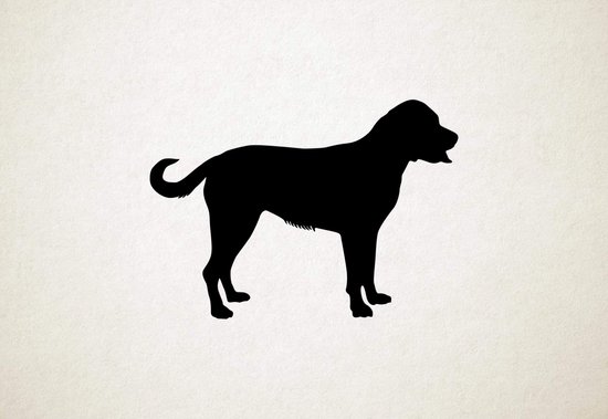 Silhouette hond - Greater Swiss Mountain Dog - Grotere Zwitserse Sennenhond - L - 75x106cm - Zwart - wanddecoratie