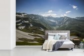 Behang - Fotobehang Sneeuw op de bergen van het Nationaal park Hohe Tauern in Oostenrijk - Breedte 360 cm x hoogte 240 cm