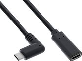 Premium USB-C haaks naar USB-C verlengkabel - USB3.0 - tot 20V/3A / zwart - 2 meter