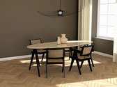 Marmeren Eettafel Ovaal –  Crema Marfil Beige (V-poot) - 200 x 90 cm  - Gepolijst