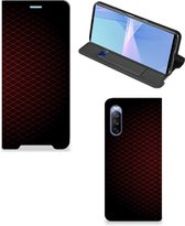 Telefoonhoesje met foto Sony Xperia 10 III Smart Cover Geruit Rood
