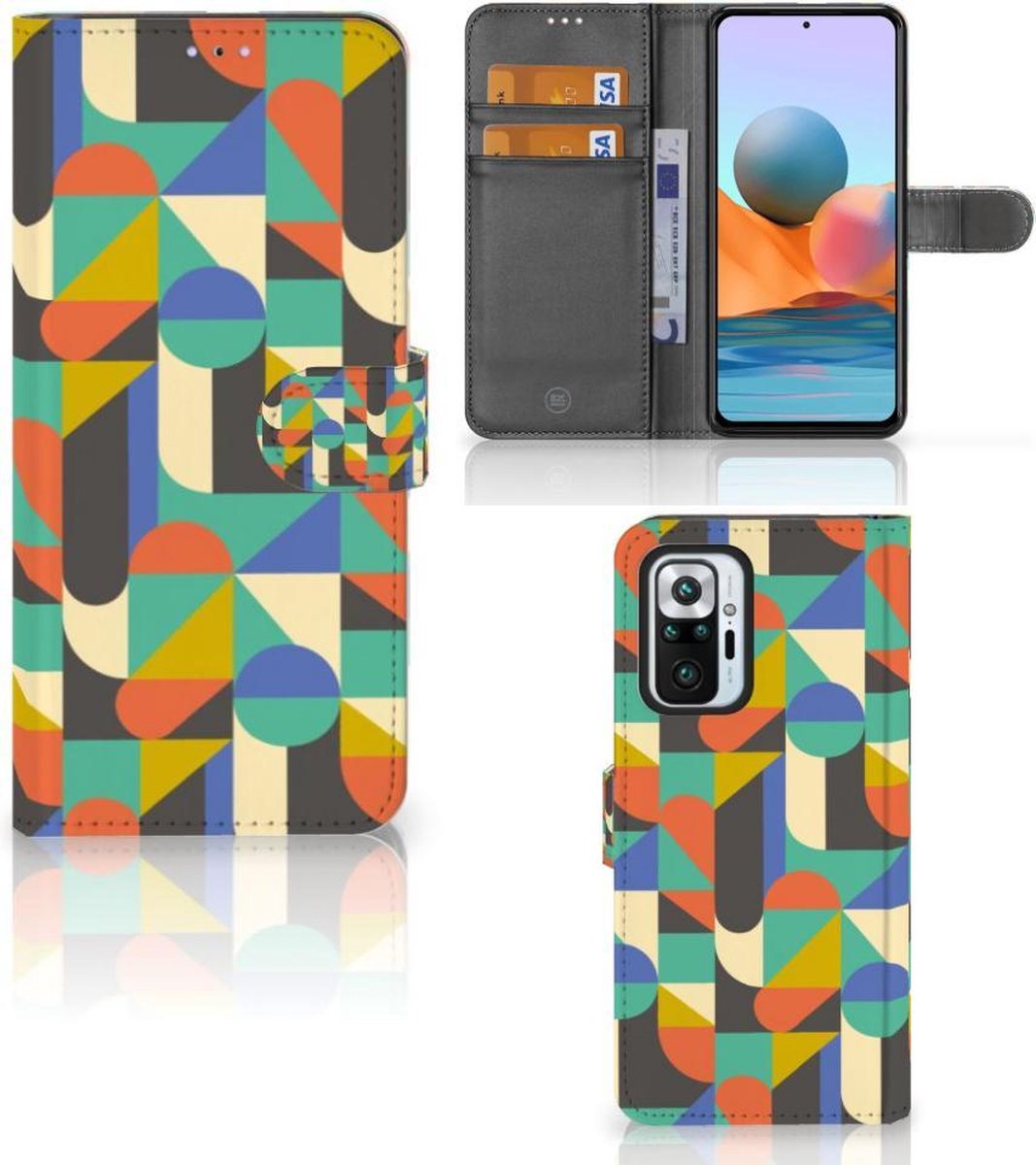 Boekhoesje voor Xiaomi Redmi Note 10 Pro Telefoon Hoesje Funky Retro