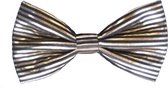 Vlinderstrikje goud gestreept zwart quizmaster popquiz - strikje bow tie