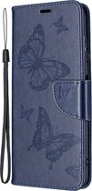 Nokia G20 Hoesje - Mobigear - Butterfly Serie - Kunstlederen Bookcase - Blauw - Hoesje Geschikt Voor Nokia G20