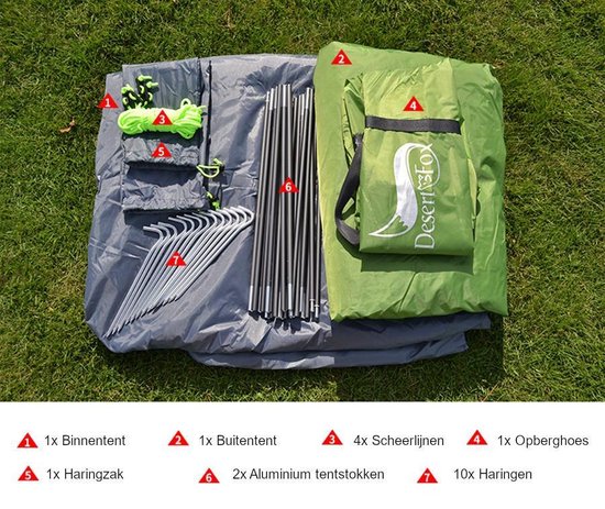 Desert&Fox 1-persoons Tent - Lichtgewicht - Waterdicht - Ruime kampeertent - Kamperen - Hiking & Wandelen van Desert&Fox — afbeelding 5