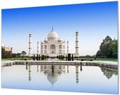 Wandpaneel Taj Mahal India  | 120 x 80  CM | Zwart frame | Wandgeschroefd (19 mm)