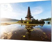 Wandpaneel Hindoeïstische tempel op Bali  | 120 x 80  CM | Zwart frame | Wandgeschroefd (19 mm)