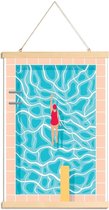 JUNIQE - Posterhanger Pool -30x45 /Blauw & Oranje