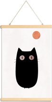 JUNIQE - Posterhanger Meow -30x45 /Wit & Zwart