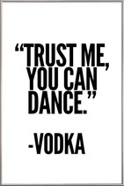 JUNIQE - Poster met kunststof lijst Vodka -13x18 /Wit & Zwart