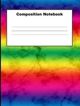Composition Notebook: Neon Marble Composition Book Wide Ruled