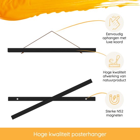 Homium Poster Homium - Bois - Zwart - Avec Fermeture Magnétique - 42cm