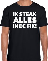 Ik steak alles in de fik bbq / barbecue t-shirt zwart - cadeau shirt voor heren - verjaardag / vaderdag kado 2XL