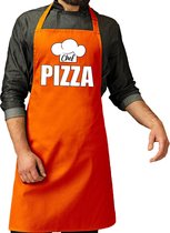 Chef pizza schort / keukenschort oranje voor heren - kookschorten / keuken schort / Koningsdag/ Nederland/ EK/ WK