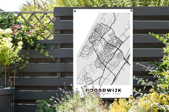 Tuinposter Stadskaart Noordwijk Grijs Wit 80x120 Cm Tuin Bol Com
