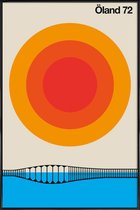 JUNIQE - Poster in kunststof lijst Vintage Öland 72 -30x45 /Oranje