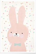 JUNIQE - Poster Hase 2 -13x18 /Roze & Wit