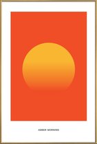 JUNIQE - Poster met kunststof lijst Morning #4 -40x60 /Geel & Oranje