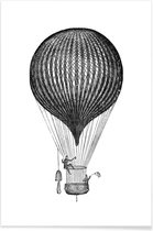 JUNIQE - Poster Air Balloon -13x18 /Wit & Zwart