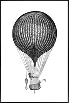 JUNIQE - Poster in kunststof lijst Air Balloon -40x60 /Wit & Zwart
