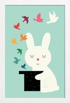 JUNIQE - Poster in houten lijst Magic Of Peace -30x45 /Kleurrijk