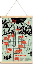 JUNIQE - Posterhanger Twin Peaks -30x45 /Groen & Rood