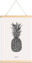 JUNIQE - Posterhanger Pineapple -20x30 /Grijs & Ivoor