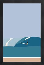 JUNIQE - Poster met houten lijst Fornøjelse Surf No. 03 -13x18