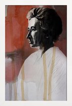 JUNIQE - Poster met houten lijst Rosa Luxemburg - schilderij -13x18